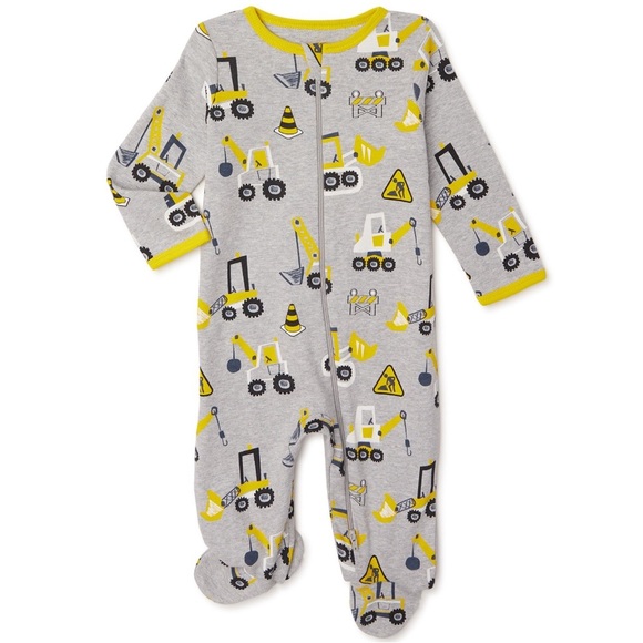 Baby Boys Camouflage Sleep N Play onesie and Construction Sleep N Play onesie - Picture 4 of 5